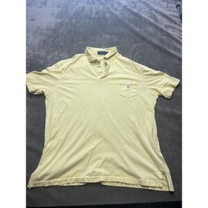 Polo Ralph Lauren Mens XL‎ Yellow Pocket polo Short Sleeve Shirt